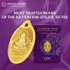 24K (999.9+) Purest 2 gm Laxmi Gold Oval Coin - MMTC-PAMP